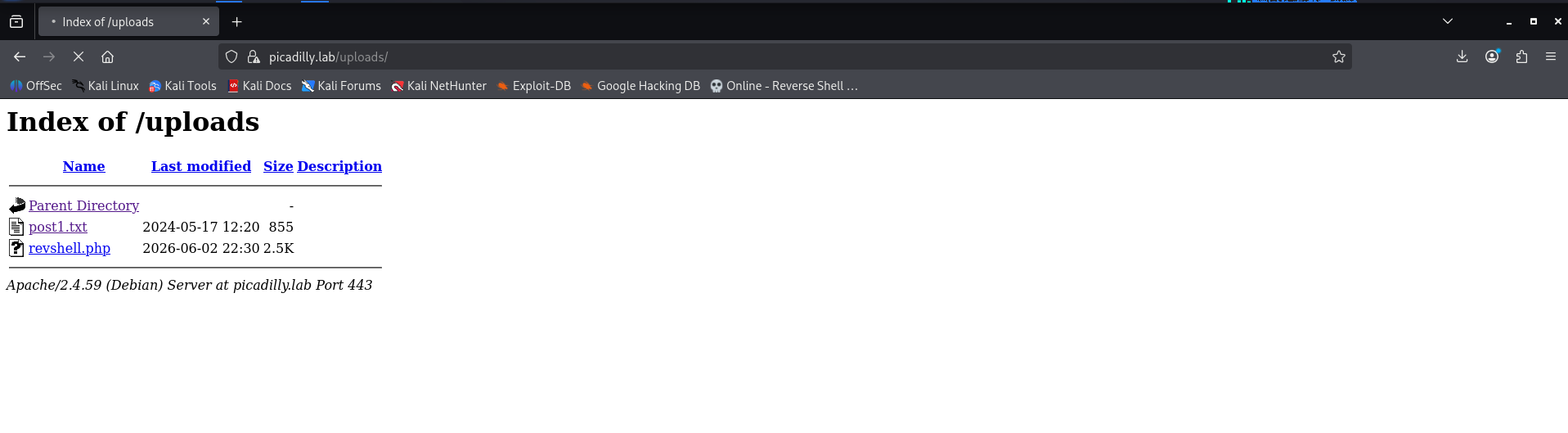 Directory listing uploads