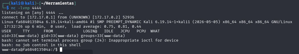 Reverse shell como www-data