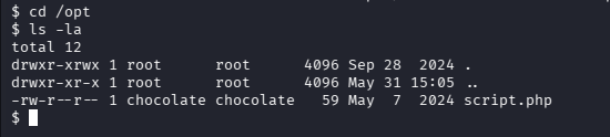 Script PHP en opt