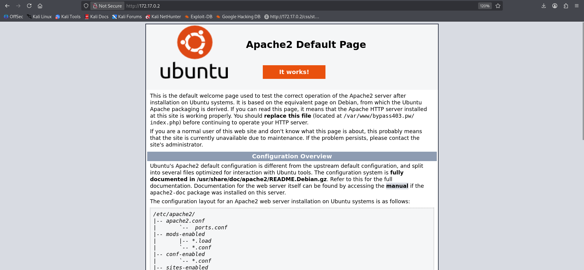 Apache default page
