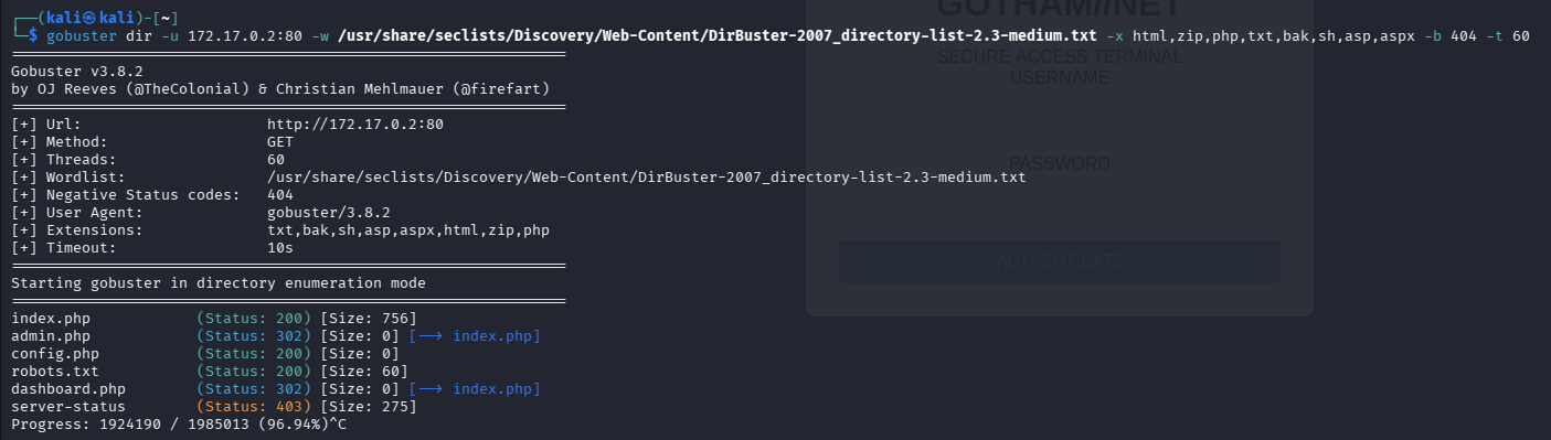 Enumeracion web con Gobuster