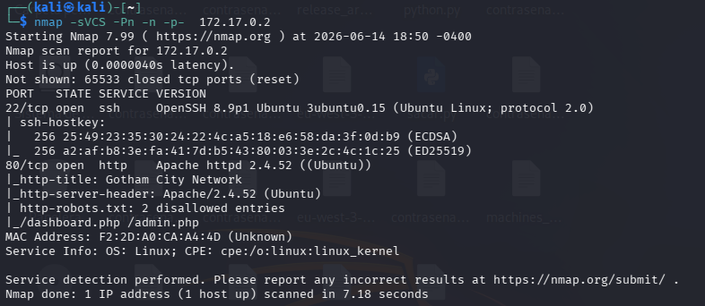 Escaneo Nmap de Gotham